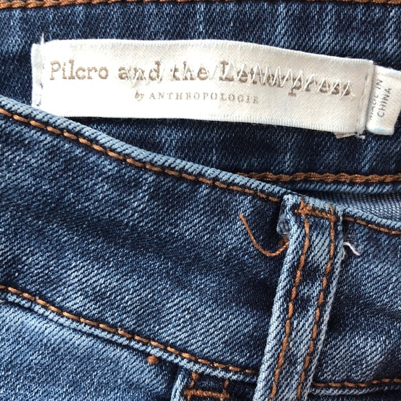 Anthropologie Blue Mid-Rise Skinny Jeans Slit Hem Size 26 - Picture 11 of 14